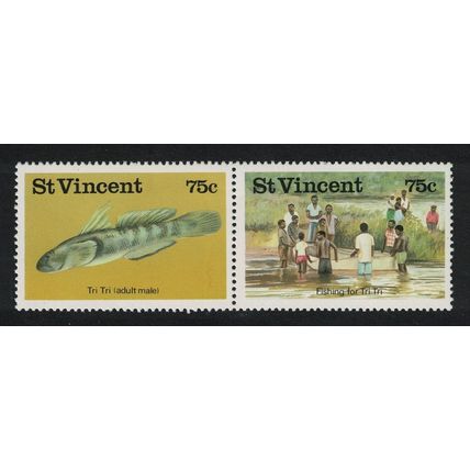 St. Vincent Freshwater Fishing Pair 1986 MNH SG#1045-1046