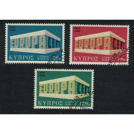 Cyprus Colonnade Europa 3v 1969 CTO SG#331-333