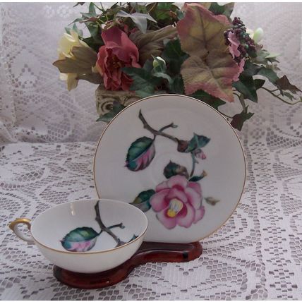 Beautiful Single Pink Rose Teacup & Saucer UCAGCO CHINA MADE IN OCCUPIED JAPAN
