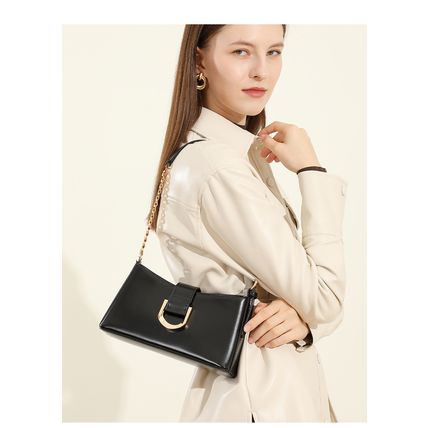 Genuine Leather Women Tote Bag Shoulder Bag Black