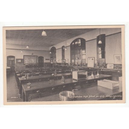 Biology Laboratory High School for Girls Levenshulme Postcard Manchester