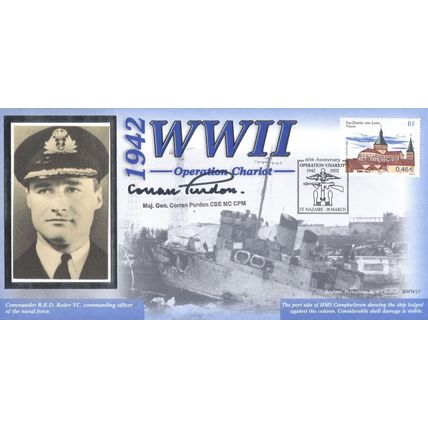 Corran Purdon HMS Campbeltown Operation Chariot WW2 Benham Hand Signed FDC