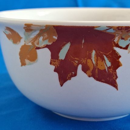 Lot 4 Royal Norfolk LEAF 6" SOUP BOWLS Cereal Thanksgiving Fall Leaves Autumn