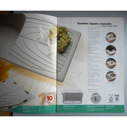 1990s Vintage ELLECI Italian Kitchen Granite SInk/Hob Granitek Sales Brochures