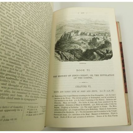 Antique New Testament History 1876 Victorian Vellum Bible Scripture Book Maps &c