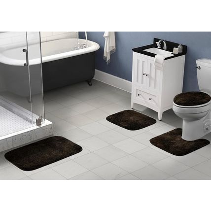 Garland Rug Traditional Bath Rug Set, 4-Piece, Chocolate
