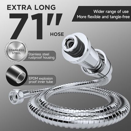 Veken Wide Rain Shower Head with 6 Modes Handheld Water Spray，High Pressure Show