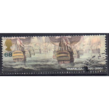 GB 2005 Bicentenary of Battle of Trafalgar - British Fleet Attacking 68p Used