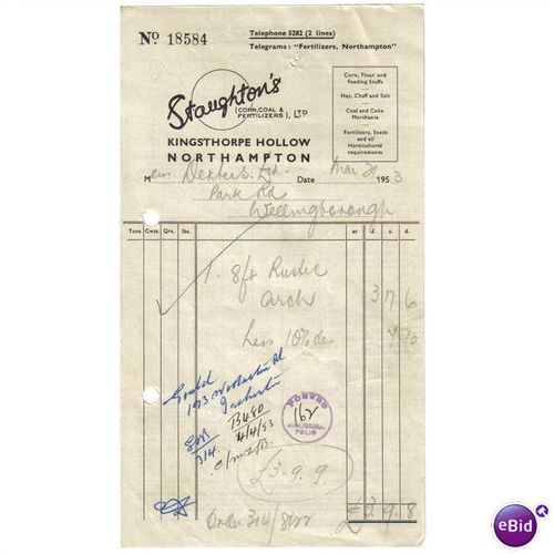 1953 STAUGHTON`S LTD . NORTHAMPTON 21MAR53