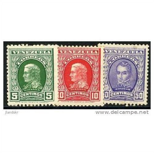 1911/1913 3 different values (type I) - MH (*)/MNH (**)