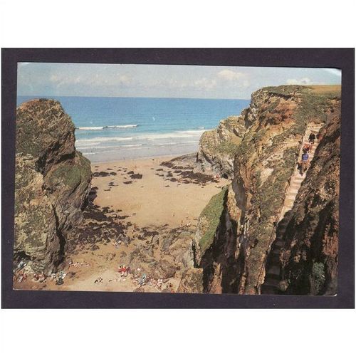 CORNWALL POST CARD - WHIPSIDERRY COVE, NEWQUAY - NICE COLOURED PHOTO - UNUSED