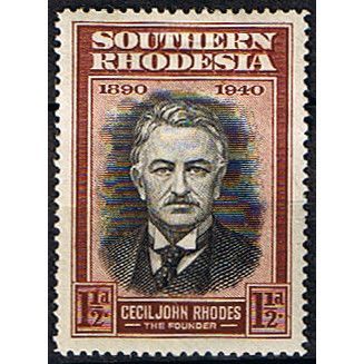 Southern Rhodesia KGVI 1940 BSAC Jubilee 1½d Rhodes Mounted Mint MM SG 55 stamp