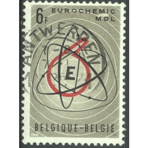 Belgium 1966 - SG1974 - 6f black, red & drab - Eurochemic Emblem - used
