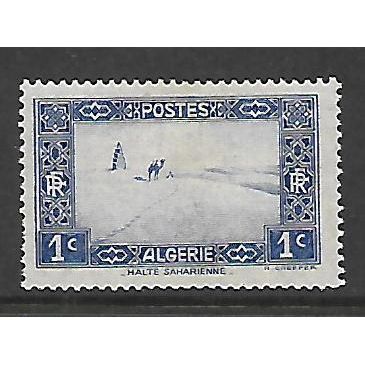 ALGERIA 1936 1c BLUE IN THE SAHARA SG 107 FINE USED#2