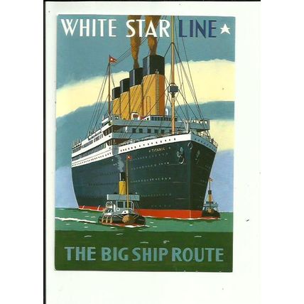 White Star Line TITANIC Poster Art Postcard (Santoro M699)