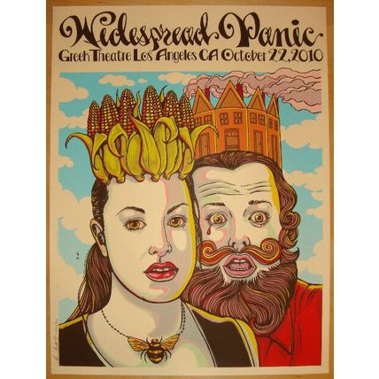 2010 WIDESPREAD PANIC GREEK THEATRE CONCERT POSTER 10/22 LOS ANGELES #/250 S/N