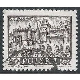 Mi 1190 A: 20 gr lilac-black Historic Cities: Warsaw