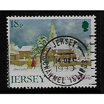 JERSEY 1990 CHRISTMAS PARISH CHURCHES 18p GROUVILLE SG 536 FINE USED