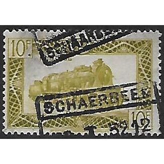 Belgium Epm Mi 288 A: 10 Fr. yellow-olive Railway Parcel: Locomotive: T. 56