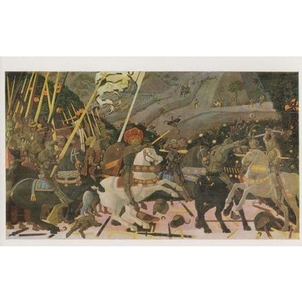 Paolo Uccello Battle Of San Romana Military National Gallery Painting Postcard