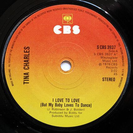 Tina Charles - I Love To Love (But My Baby Loves To Dance) 7", Single, Sol Very