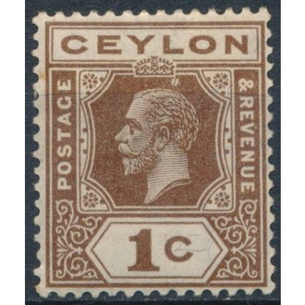 KGV: 1c - Ceylon 1927 - NM H - SG 338