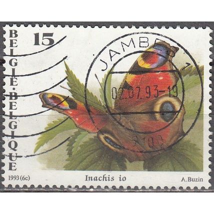 Belgique 1993 Michel 2557 O Cote (2008) 0.30 € Papillon Paon du jour Cachet rond
