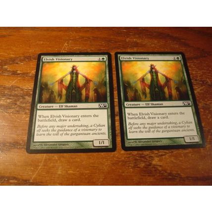 Magic The Gathering, MTG, 2-Cards, 1993-2009, ELVISH VISIONARY, nm