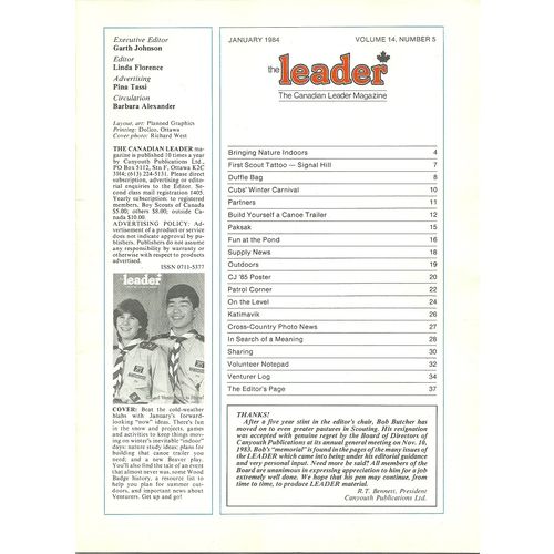 Scouts Canada Leader Magazine January 1984 Volume 14 Number 5 Co-ed Venturing