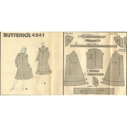 Butterick 4541 Sewing Pattern Misses' Long Sleeved Flared Dress Size 18 20 22