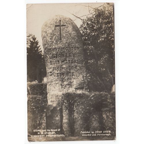 Henry Morton Stanley Grave Stone Pirbright Church-Yard Surrey RP Postcard