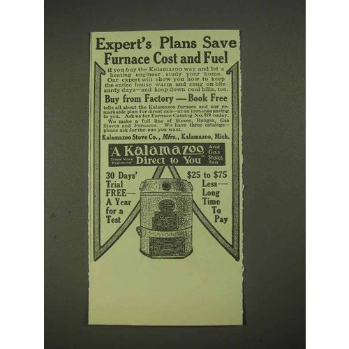 1913 Kalamazoo Stove Ad - Expert's Plans Save