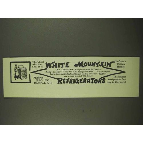 1912 White Mountain Refrigerators Ad - NICE!