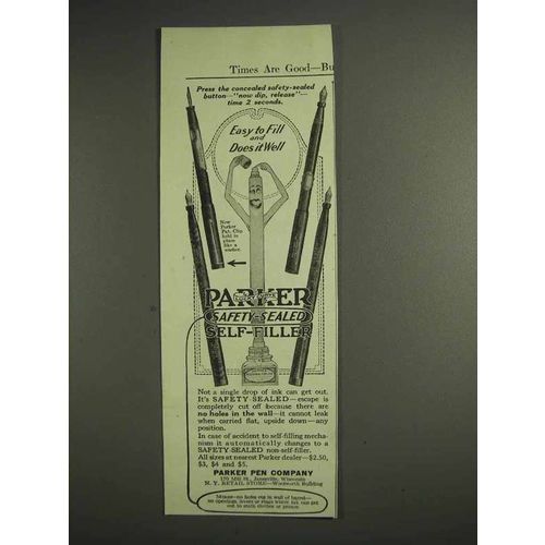 1917 Parker Pen Ad - Easy to Fill and Does it Well