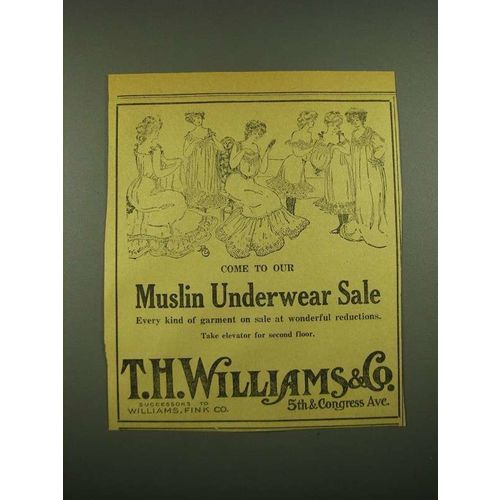 1915 T.H. Williams & Co. Muslin Underwear Ad