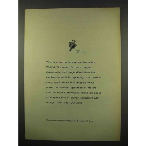 1956 Minneapolis-Honeywell Germanium Transistor Ad