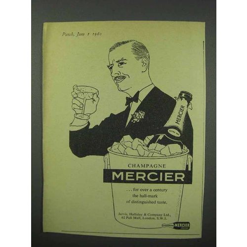 1960 Mercier Champagne Ad - Distinguished Taste