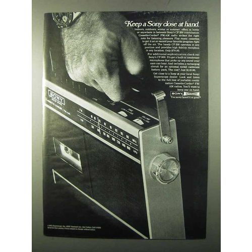 1971 Sony CF-200 Cassette-Corder Ad - Close at Hand