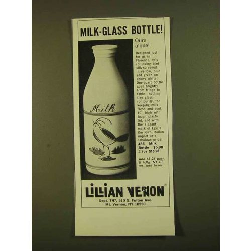 1979 Lillian Vernon Milk-Glass Bottle Ad