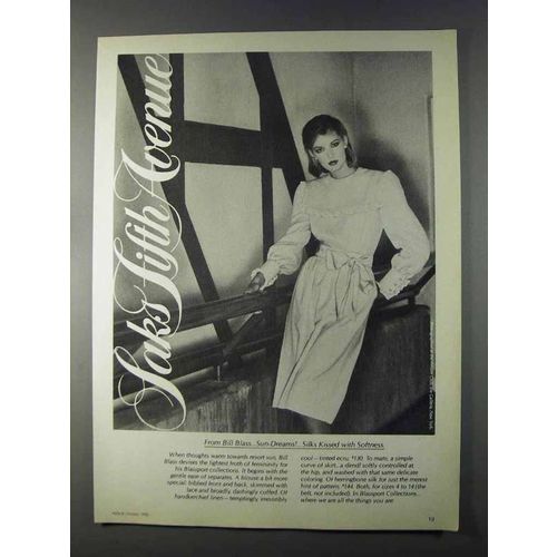 1980 Sak's Fifth Avenue Bill Blass Fashion Ad
