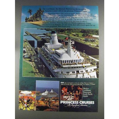 1980 Princess Cruises Ad - Panama Canal