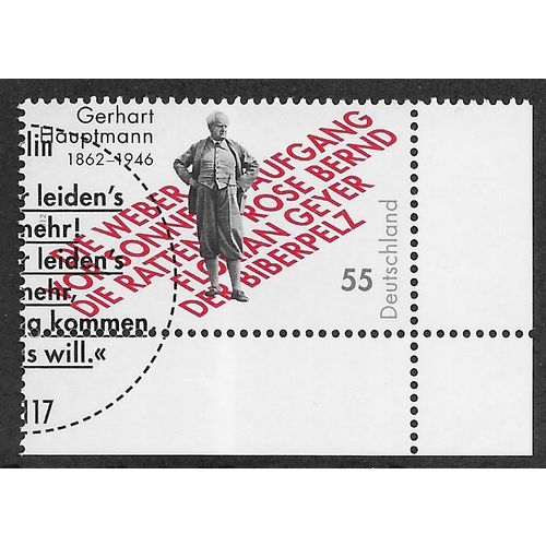 GER 2012 55c 'GERHART HAUPTMANN' (CORNER MARGIN) FINE USED (EBID57-130)