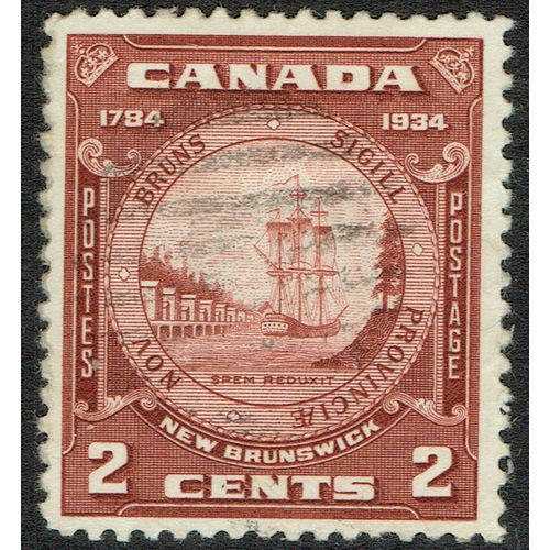 Canada 1934 150th Anniversary Province New Brunswick 2c Red Brown SG334 GU