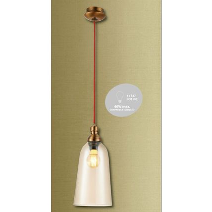 Smoked Glass Pendant Light Kitchen / Bedroom Vaulted Ceiling Lights Chandelier