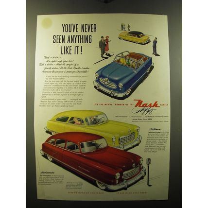 1950 Nash Rambler Landau, Statesman and Ambassador Cars Ad - You've never seen