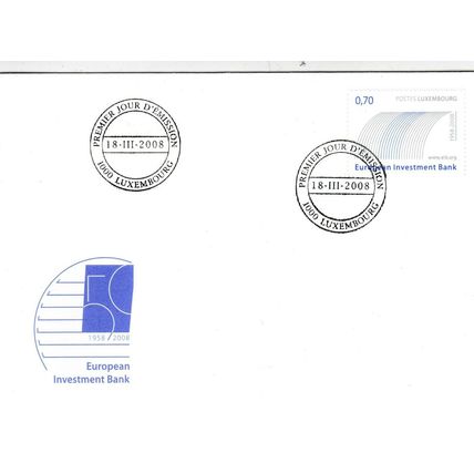 Luxembourg 2008 European Investment Bank FDC special cancel Unaddressed VGC