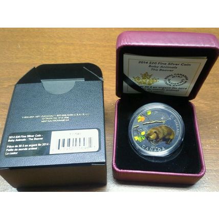 2014 $20 Canada 1 oz. Fine Silver Coin - Baby Beaver