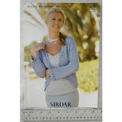 Vintage: Sirdar 8875 cardigan, just bamboo, 32-42 inch, 81-107 cm