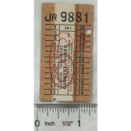 Vintage: ticket London Transport Country Buses 6d - CB1