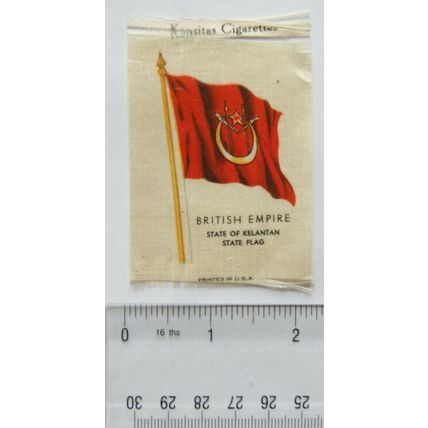 1938 Kensitas Cigarette Silk, British Empire, State of Kelantan flag